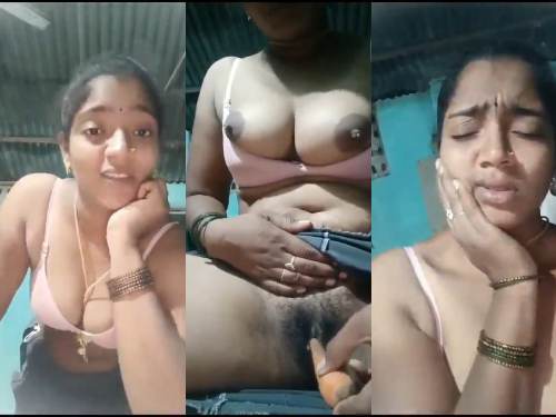 Tamil girl with carrot masturbating viral FSI xxx