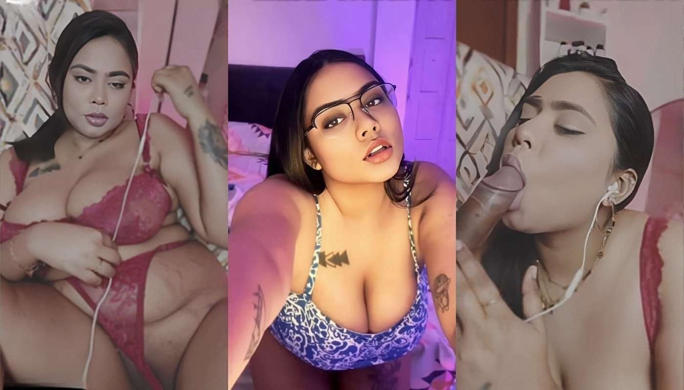 BBW Oasi Das Sexy Model Pink Bra panty Fingering and Blowjob App Video