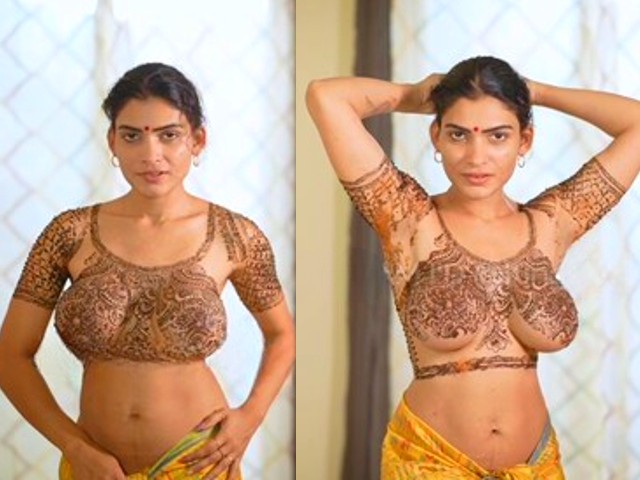 Resmi r Nair Nude Boobs in mehendi