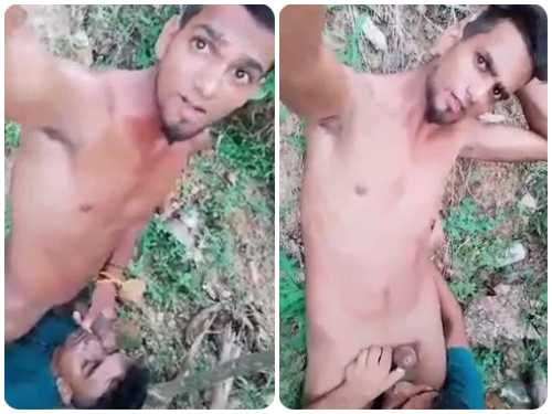 Boy eating one big, hard, and juicy muslim cock in jungle