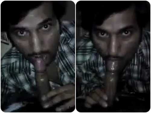 Sucking security guard’s big hairy black cock
