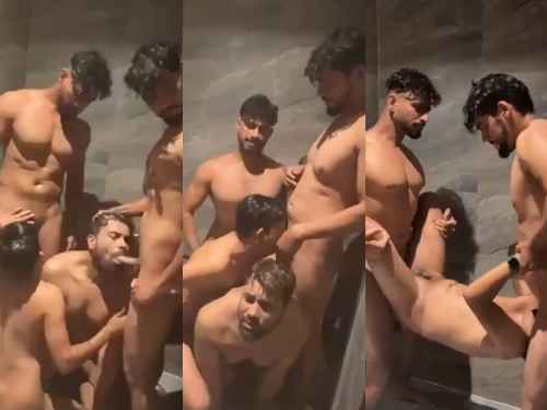 indiangaysite2 Indian gay Student's Hotel room gangbang sex